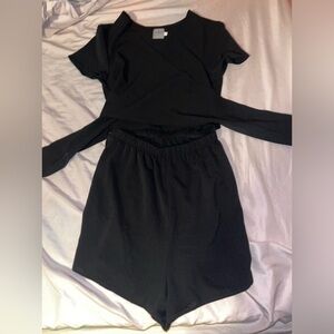 Short Sleeve Black Romper